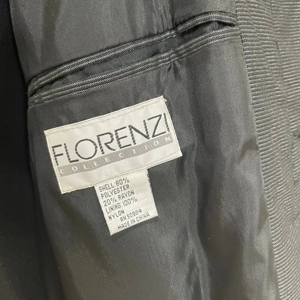 FLORENZI Collection Vintage 80s 90s Black Gray Blazer Jacket Size XL - Picture 5 of 13